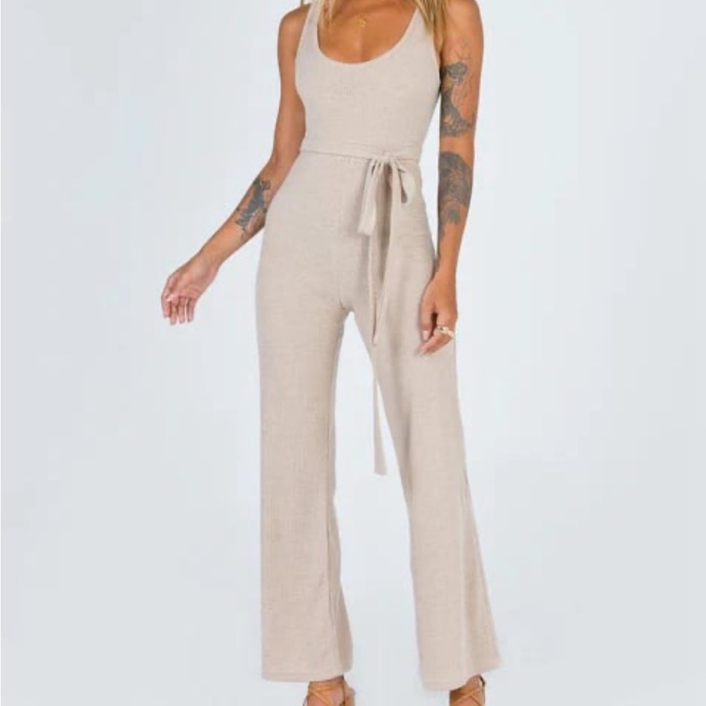 Princess Polly Beige Knit Jumpsuit
